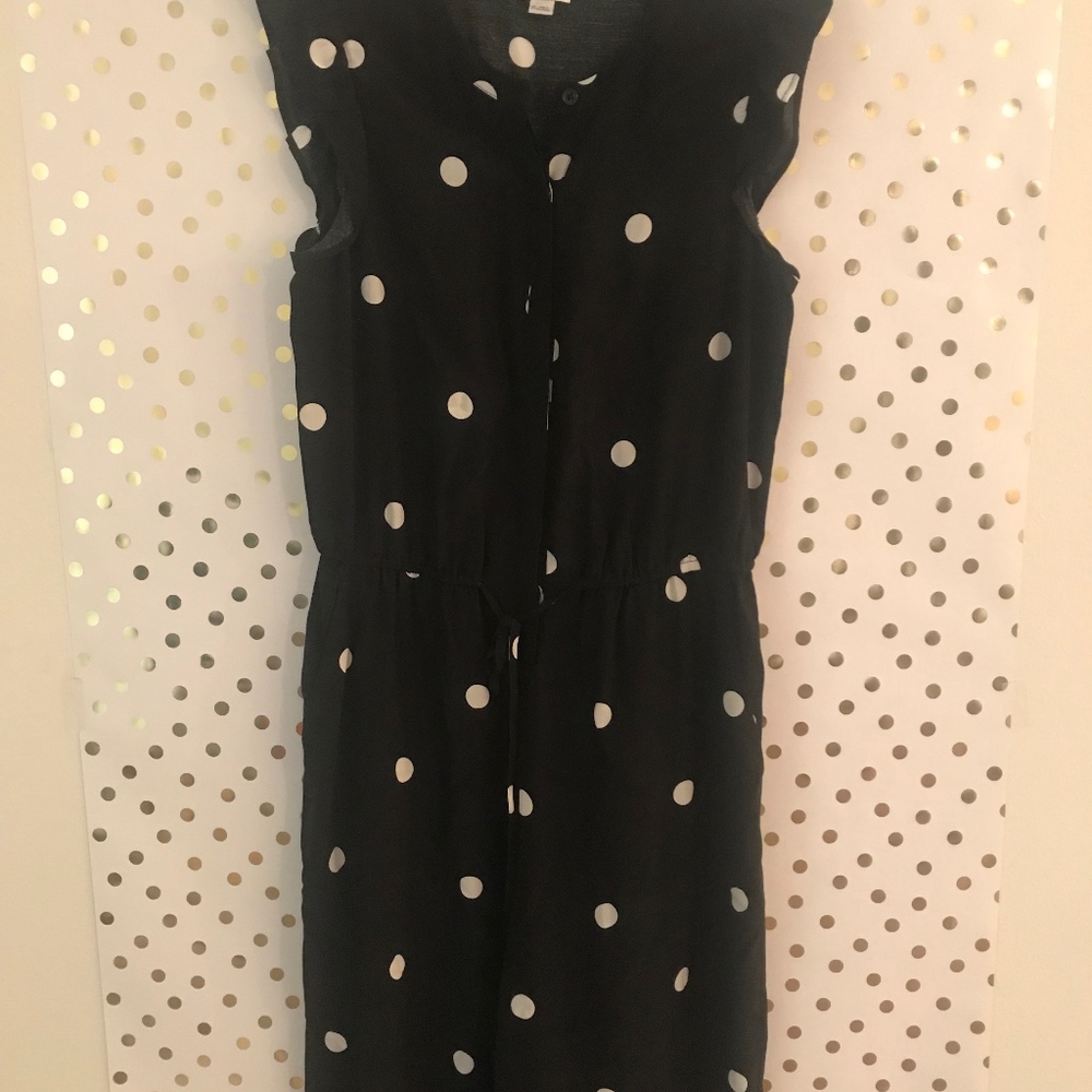 Loft Black and White Polka Dot Romper